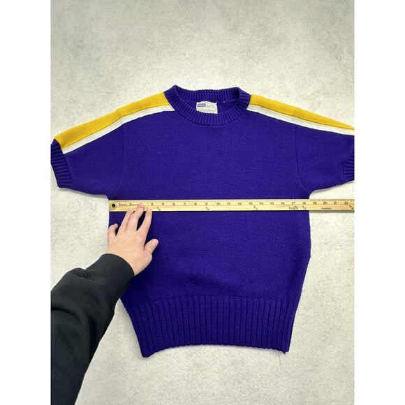 Vintage Tennessee American Official Award Sweater Purple Yellow White - Picture 4 of 5
